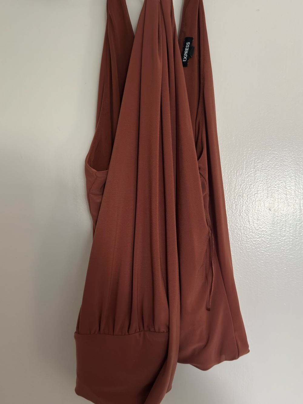 Express Rust-Brown Halter Wrap Top - Picture 2 of 3